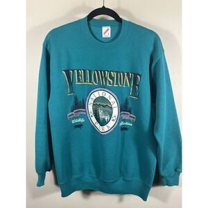 Vintage 80s 90s JERZEES Yellowstone National Park Sweatshirt Adult Large USA (C)